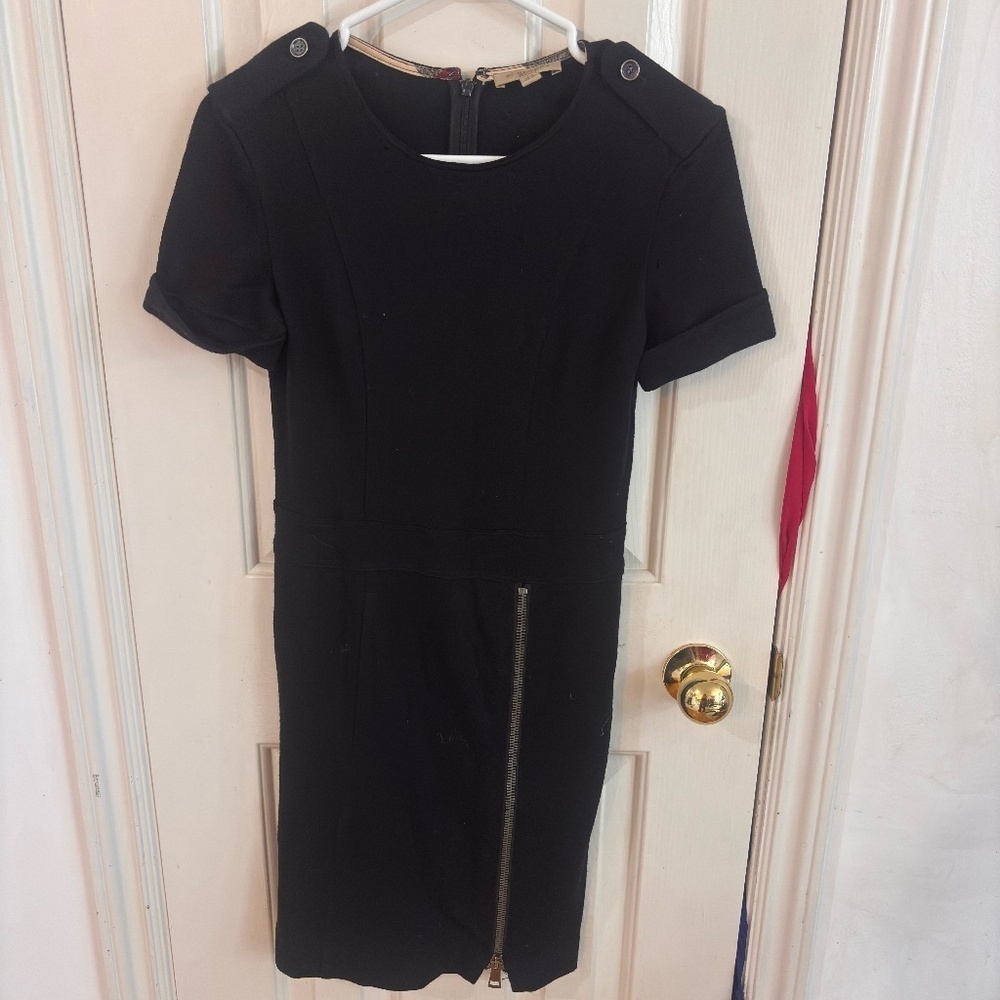 Burberry Brit Wool Dress with military details and zipper  * please read